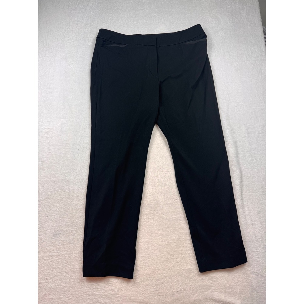 Ann Taylor Factory Womens Black Straight Leg Dress Pants Career Trousers Size 16